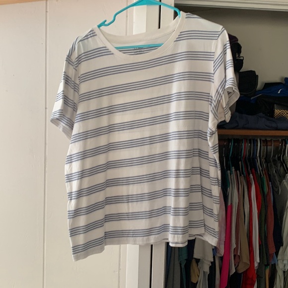 LL Bean 1X Regular shirt
100% cotton
White with Blue Stripes - Picture 1 of 3